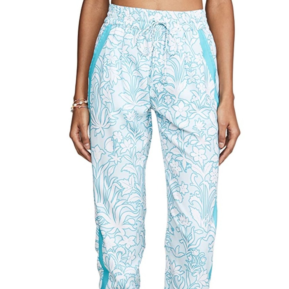 HEMANT & NANDITA Floral Track Joggers Pants - designer Blue and White XL - Picture 2 of 7